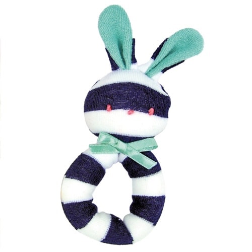 ガラガラ うさぎのガラガラ おもちゃ ネイビー