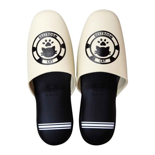 トイレスリッパ 拭けるスリッパ キャット ベージュ