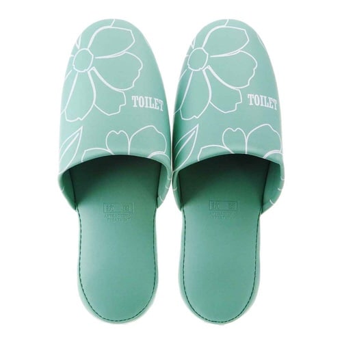 トイレスリッパ 拭けるスリッパ フラワー グリーン