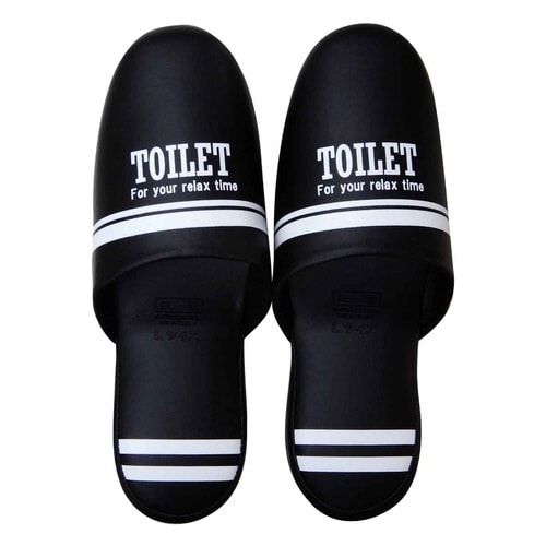 トイレスリッパ 拭けるスリッパ Wライン ブラック