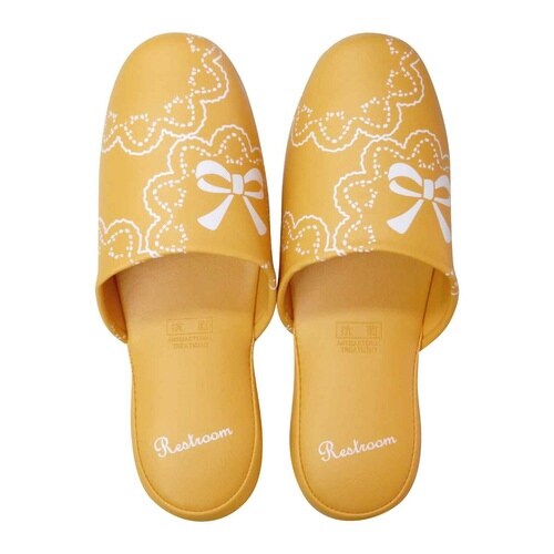 トイレスリッパ 拭けるスリッパ リボン オレンジ