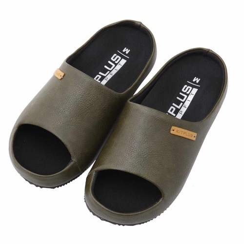 スリッパ KITPLUS 前開きオリーブ M