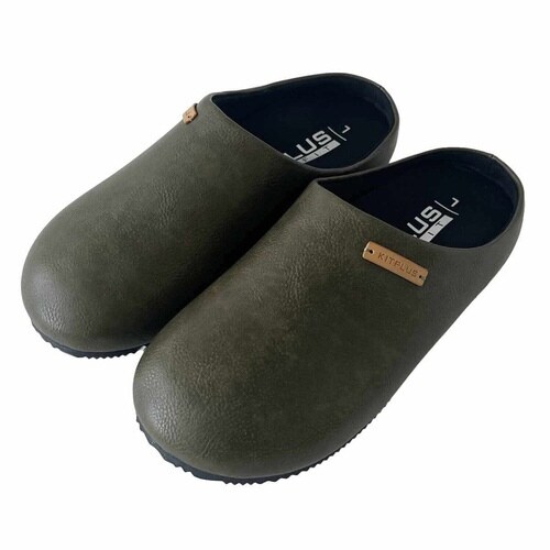 スリッパ KITPLUS 前閉じオリーブ L