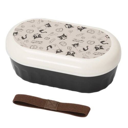 お弁当箱 1段 600ml ネコ 白