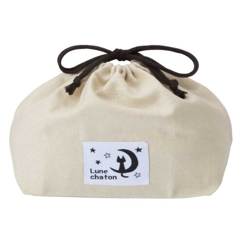 弁当袋 巾着袋 ランチ巾着 ルナシャトン ネコ 白