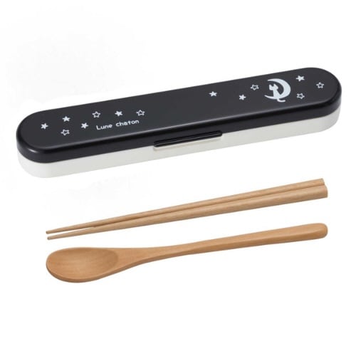 コンビセット 18cm 箸 スプーン 黒