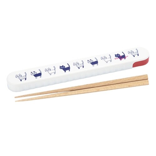 Potter 箸箱セット19.5cm ネコ レッド