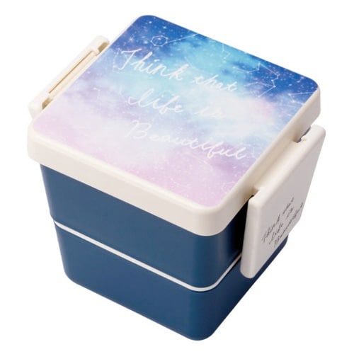 お弁当箱 2段 600ml スクエア 宇宙