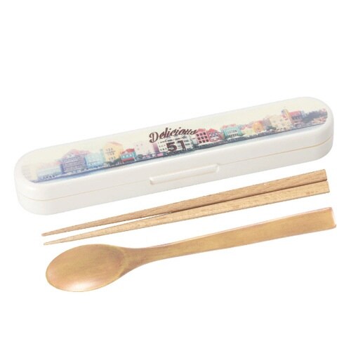 コンビセット 18cm 箸 スプーン 町並み
