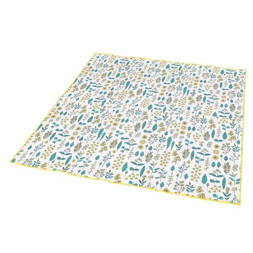 ランチクロス 45×45cm 日本製 線画イエロー