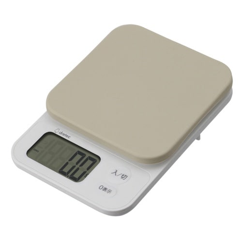 計量器 デジタルスケール 2kg ベージュ