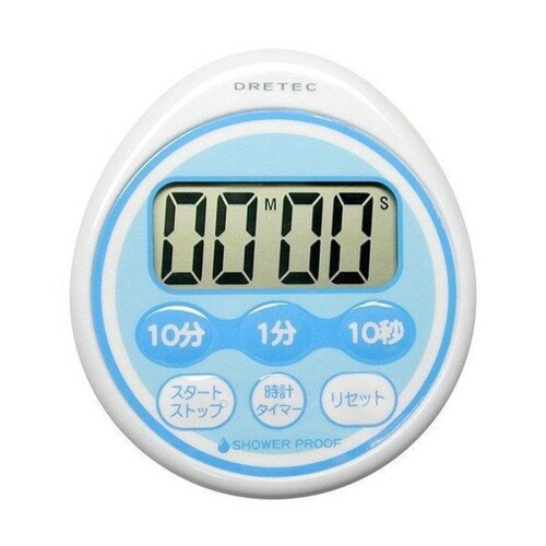 キッチンタイマー 防滴 時計機能付き ドリテック