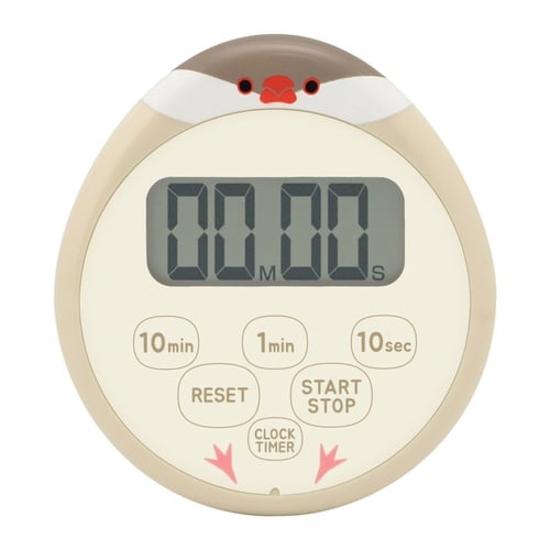 キッチンタイマー 文鳥 防水 ベージュ