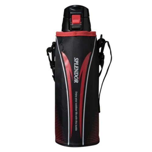 水筒 1L ワンタッチ レッド×ブラック