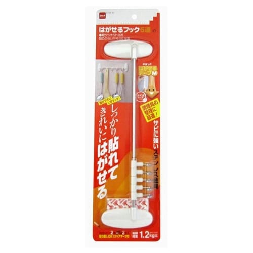 フック 粘着 5連フック 可動式フック