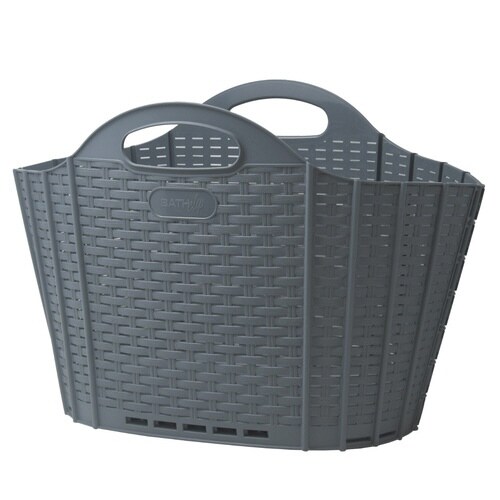 折りたためる ランドリーバスケット 20L グレー