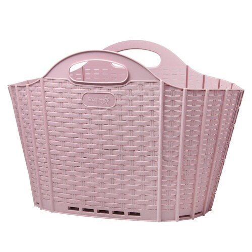 折りたためる ランドリーバスケット 20L ピンク
