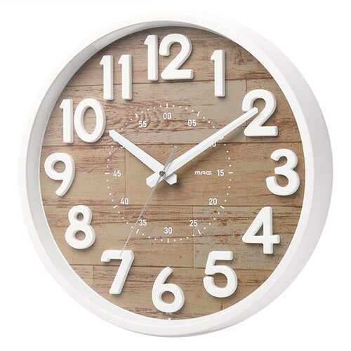 掛け時計 クレープ 立体文字 MAG ブラウン