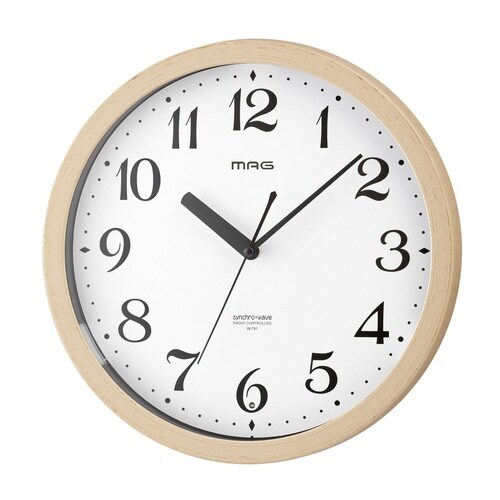 掛け時計 電波時計 直径30cm 自動点灯 灯