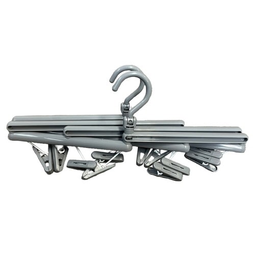 洗濯ハンガー 伸縮 フリーピンチャー ロックグレー