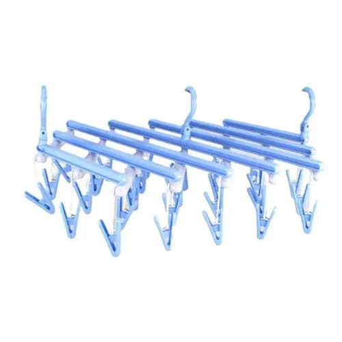 洗濯ハンガー 伸縮 フリーピンチャー ブルー