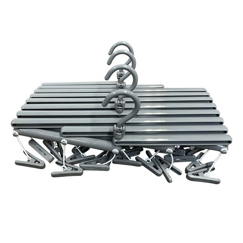 洗濯ハンガー 伸縮 フリーピンチャー ロックグレー