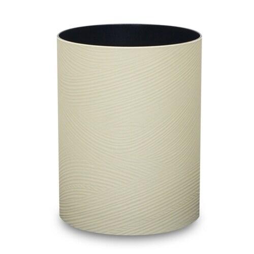 ゴミ箱 フタなし Sサイズ さざ波 アイボリー