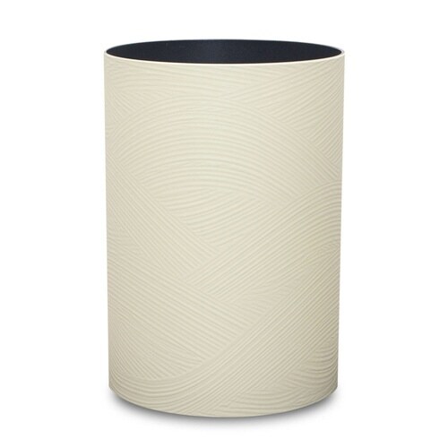 ゴミ箱 フタなし Mサイズ さざ波 アイボリー