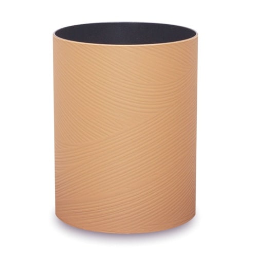 ゴミ箱 フタなし Sサイズ さざ波 ブラウン