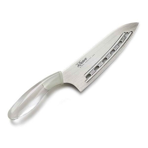 包丁 穴あき 三徳包丁 リブ付き アクリルハンドル