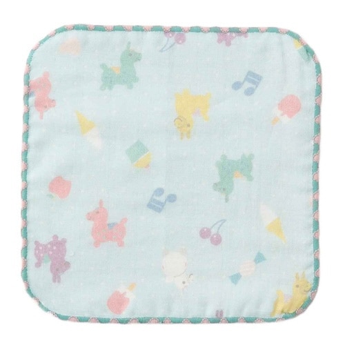 ミニタオル RODY ガーゼミニハンカチ サックス