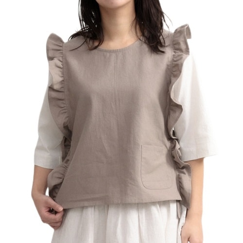 エプロン 無地 Linc グレージュ