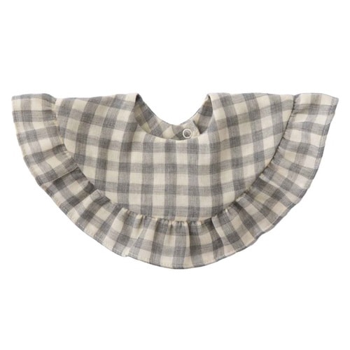 スタイ まあるいフリルスタイ 女の子 杢ギンガム