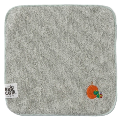 ミニタオル はらぺこあおむし 無撚糸 グリーン