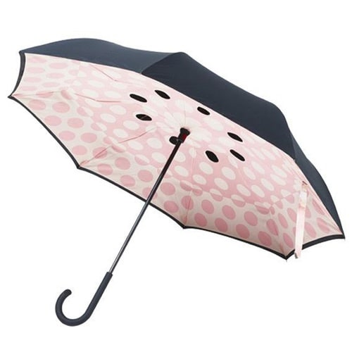 傘 晴雨兼用 アプリコットピンク×ブラック