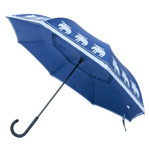 傘 晴雨兼用 逆さに開く2重傘 インディゴ