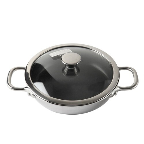 フライパン 両手 15cm IH対応 ガラス蓋付き