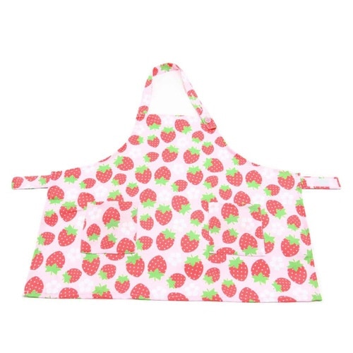 エプロン 子供エプロン M 3点セット イチゴ
