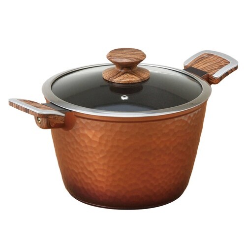 両手鍋 22cm IH対応 槌目鍋