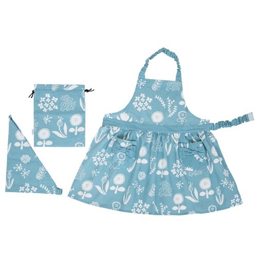 エプロン レオン ベーシック キッズ ブルー