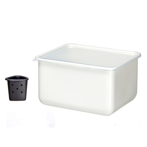 漬物容器 ホーロー製 鉄製水取り付き