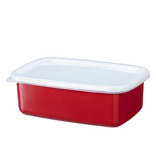 保存容器 800ml ホーロー レッド