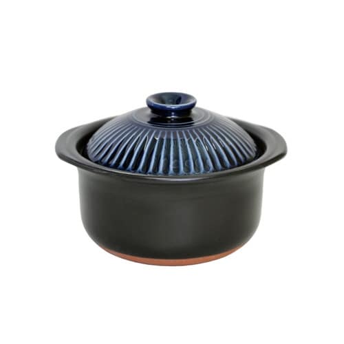 炊飯土鍋 2合炊 直火専用 菊花 ごはん鍋 瑠璃釉