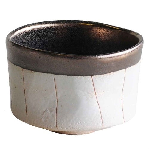 抹茶碗 250ml いっぷく碗 金彩十草 陶器 白