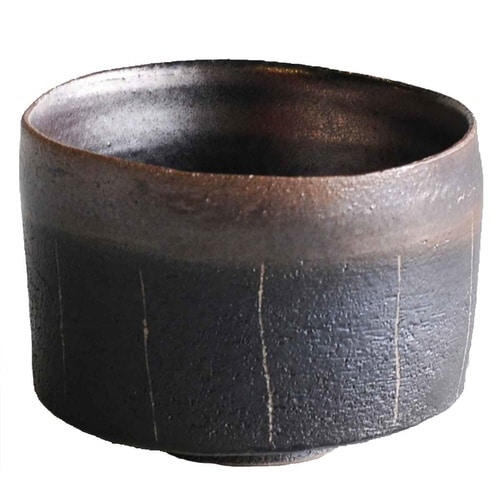 抹茶碗 250ml いっぷく碗 金彩十草 陶器 黒