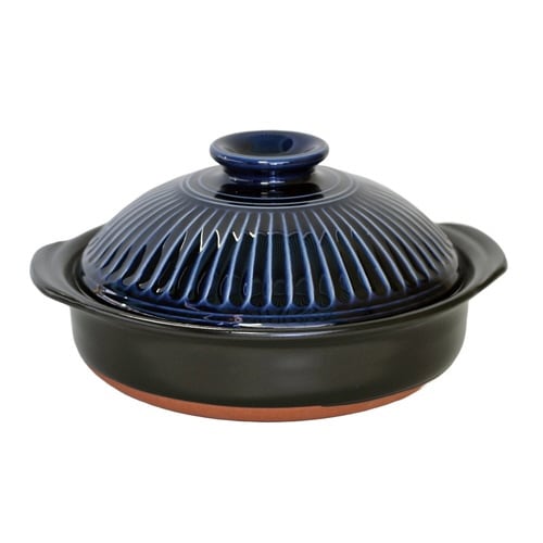 土鍋 8号 直火専用 菊花 萬古焼 日本製 瑠璃釉