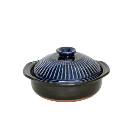 土鍋 6号 直火専用 菊花 萬古焼 日本製 瑠璃釉