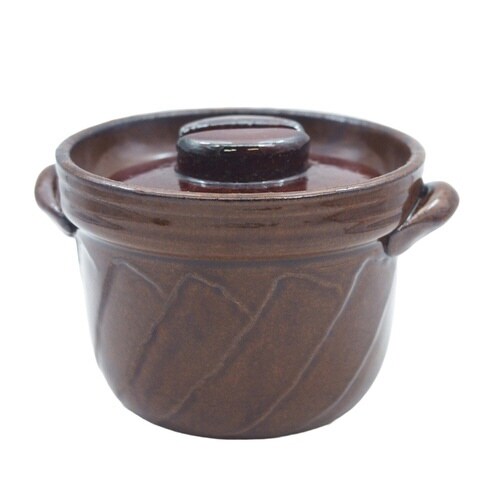 炊飯土鍋 2合炊 直火専用 ねじりごはん鍋 飴釉
