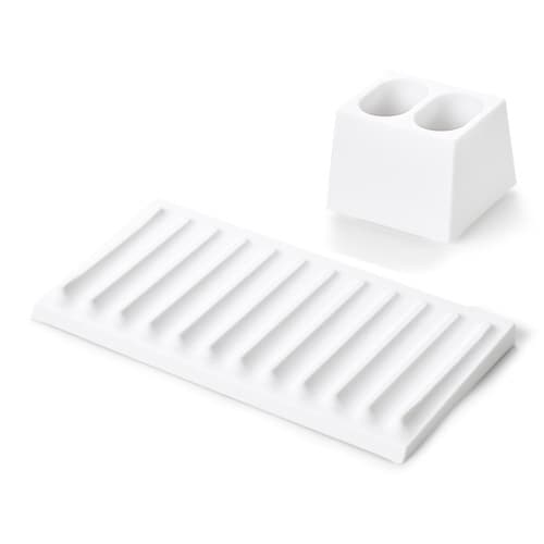 水切りトレー 歯ブラシスタンド セット ホワイト