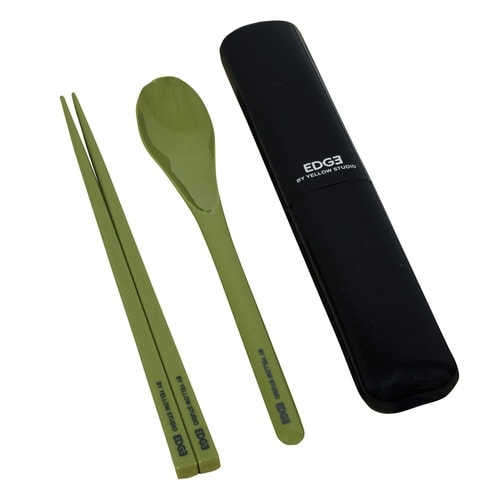 コンビセット 箸 スプーン EDGE カーキ